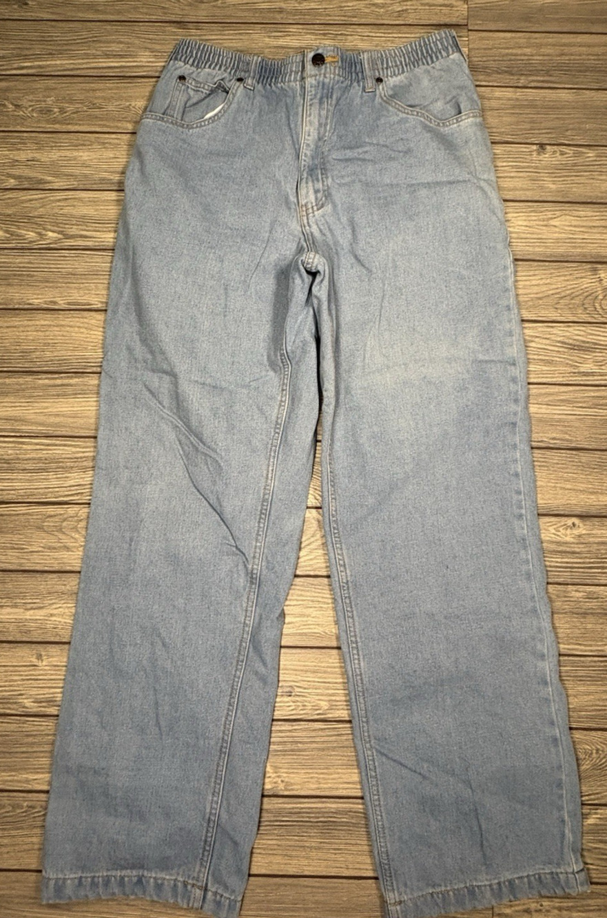 Haband's Ice House Flannel Lined Jeans Mens 32L Blue Cotton Polyester Denim VTG